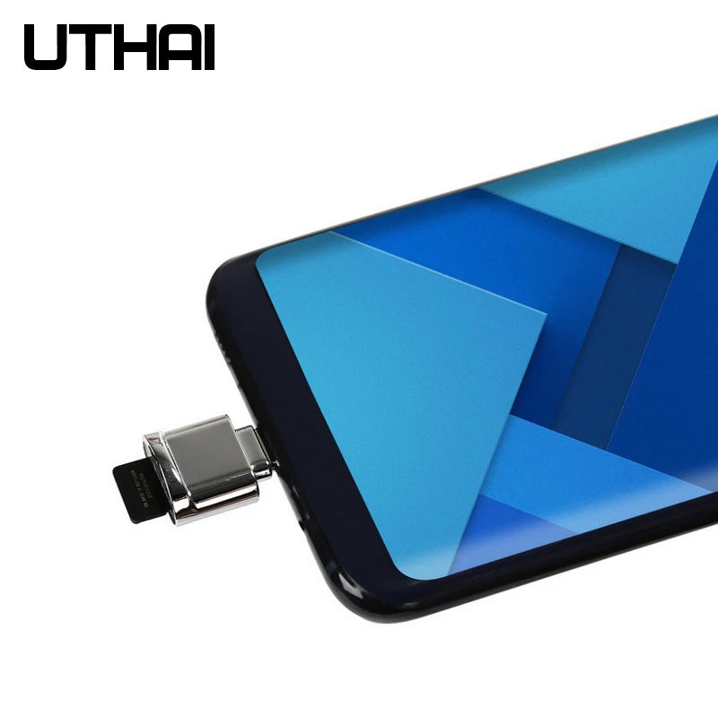 UTHAI C09 USB-C Micro SD TF Card Reader for MacBook & Phone USB-C Card Reader PRIMED