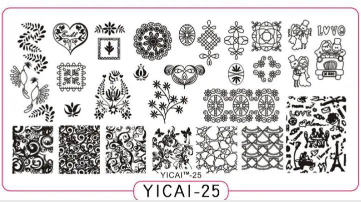 MAFANAILS Nail Stamping Plate – 40 Designs Stainless Steel Nail Stamping Plate PRIMED 25