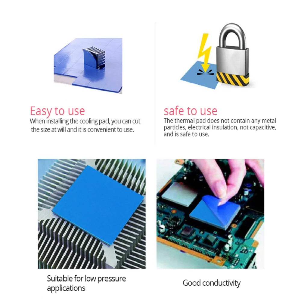 TISHRIC Silicone Thermal Pad CPU GPU 0.5–2mm | 100×100mm Sheet