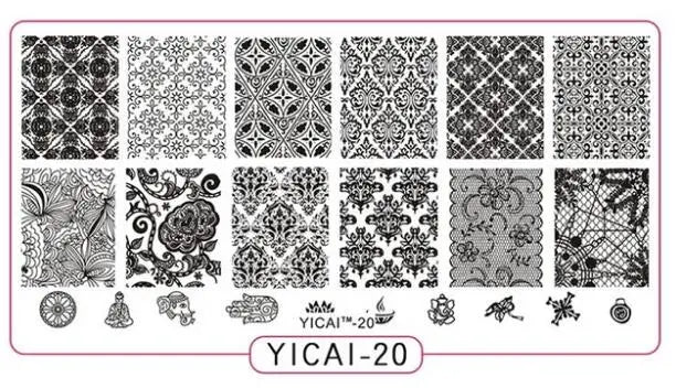 MAFANAILS Nail Stamping Plate – 40 Designs Stainless Steel Nail Stamping Plate PRIMED 20