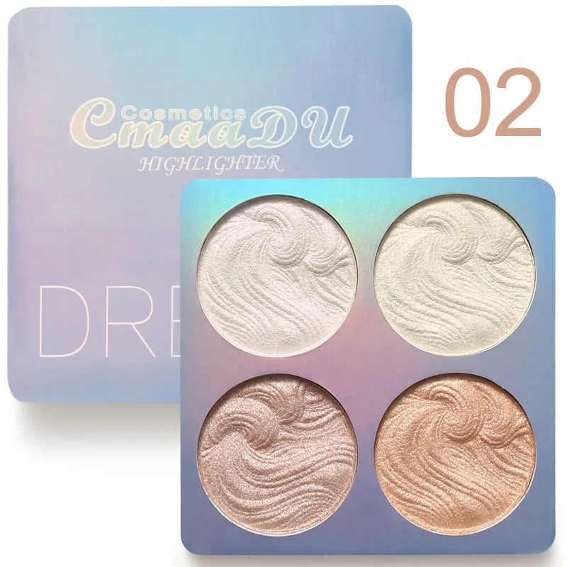 Cmaadu Chameleon Shimmer Highlighter Palette – 4 Colors Highlighter Palette PRIMED 02