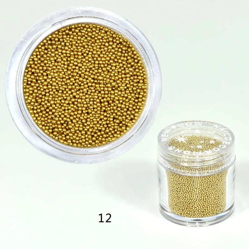 Grey Micro Nail Caviar Beads 10g | 3D Ball Nail Art Decor Nail Art Beads PRIMED 12