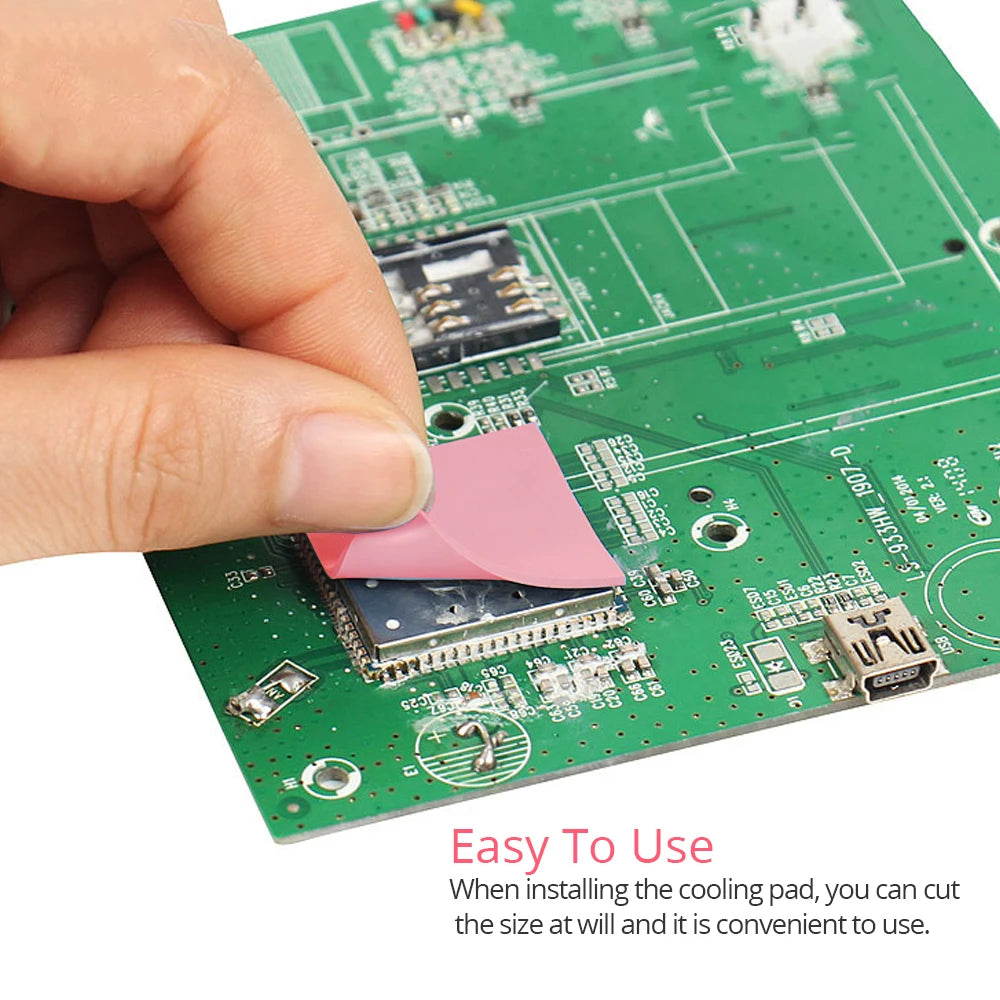 TISHRIC Silicone Thermal Pad CPU GPU 0.5–2mm | 100×100mm Sheet Thermal Pad PRIMED