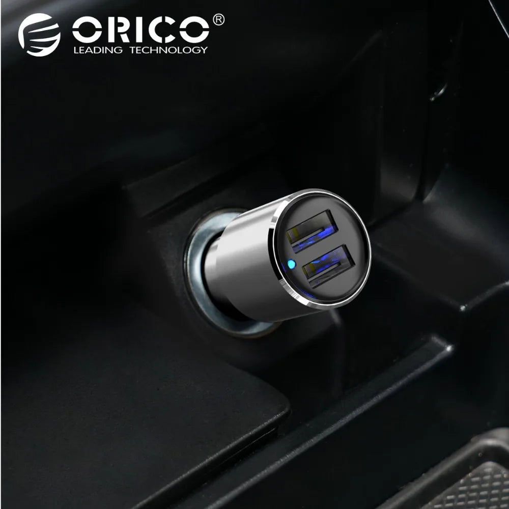 ORICO 12W Dual USB Car Charger – Cigarette Lighter Adapter Dual USB Car Charger PRIMED