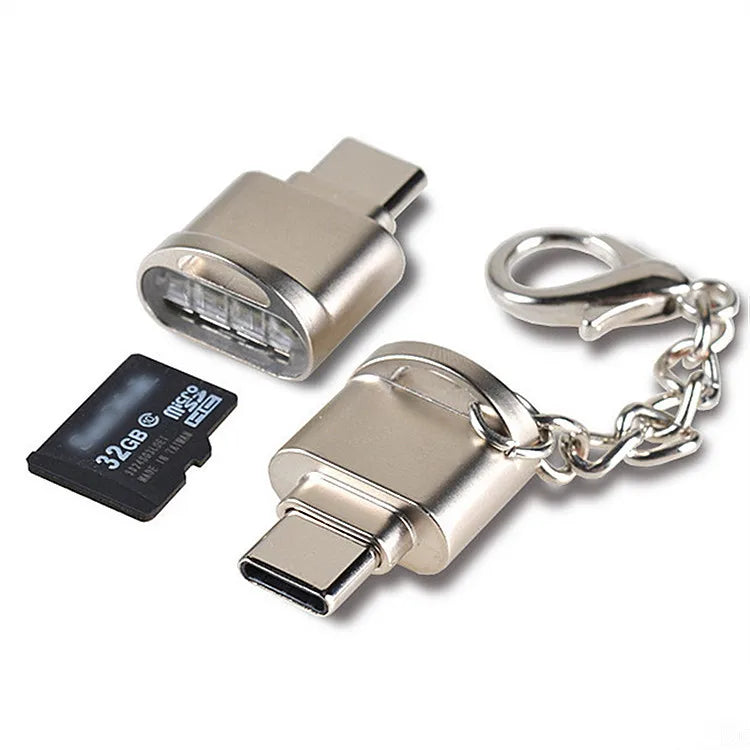 UTHAI C09 USB-C Micro SD TF Card Reader for MacBook & Phone USB-C Card Reader PRIMED Silver(Type-c)