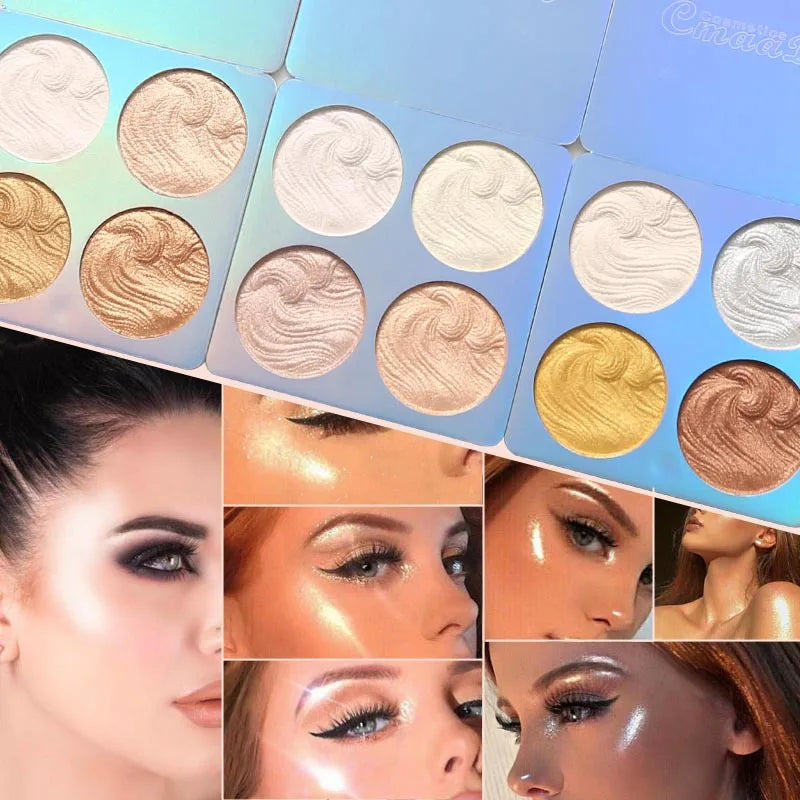Cmaadu Chameleon Shimmer Highlighter Palette – 4 Colors Highlighter Palette PRIMED