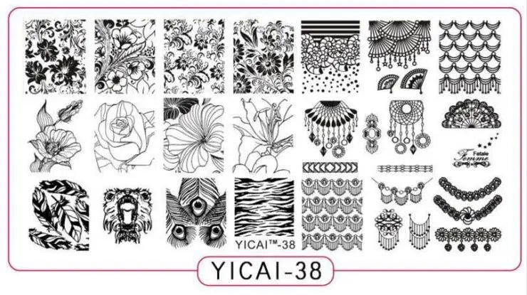 MAFANAILS Nail Stamping Plate – 40 Designs Stainless Steel Nail Stamping Plate PRIMED 38