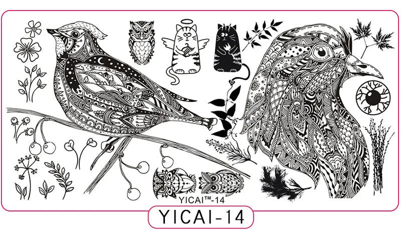 MAFANAILS Nail Stamping Plate – 40 Designs Stainless Steel Nail Stamping Plate PRIMED 14