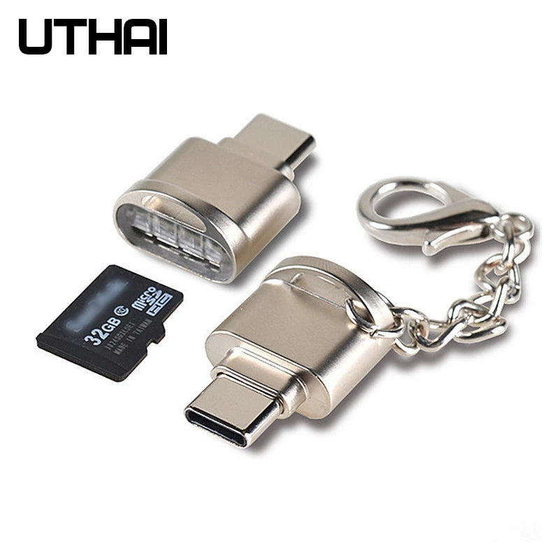 UTHAI C09 USB-C Micro SD TF Card Reader for MacBook & Phone USB-C Card Reader PRIMED