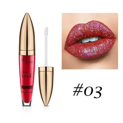 Pudaier Glitter Lip Gloss – Diamond Shimmer Metallic Lipstick