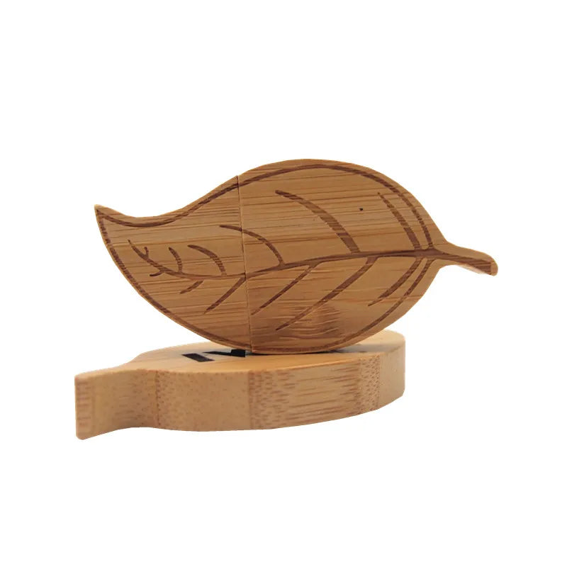 Wooden Leaf USB 3.0 Flash Drive 8GB–64GB | Custom Logo USB Flash Drive PRIMED