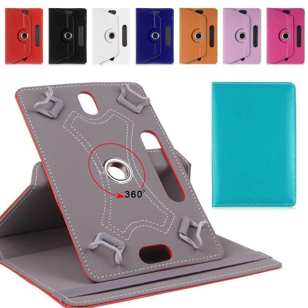 Universal 7–10" Faux Leather Tablet Case 360° Rotating Stand Tablet Case Cover PRIMED