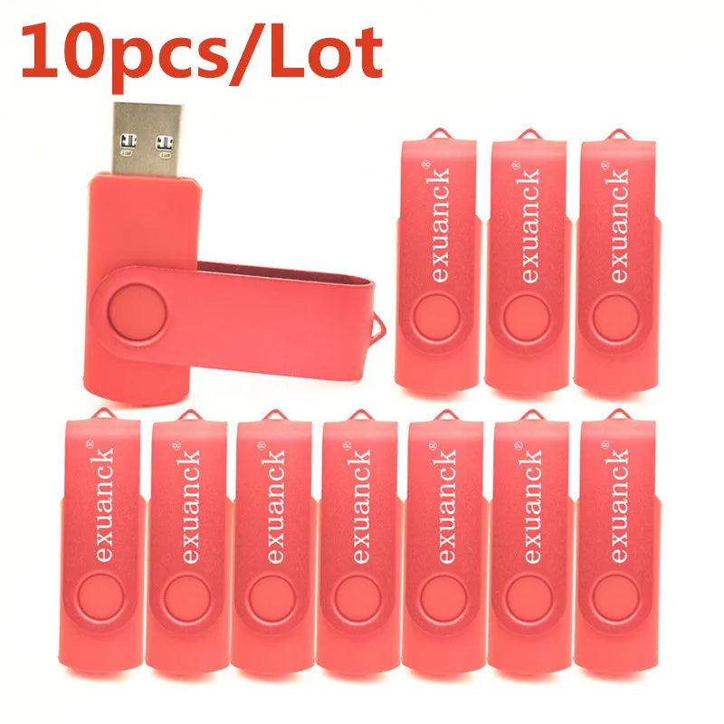 10-Pack USB Flash Drives 64MB–32GB Rectangle Pen Drives Red USB Flash Drive PRIMED