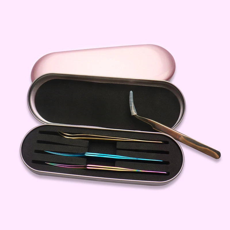 4-Slot Tinplate Eyelash Tweezer Storage Box | Lash Tool Case Lash Tool Storage Box PRIMED
