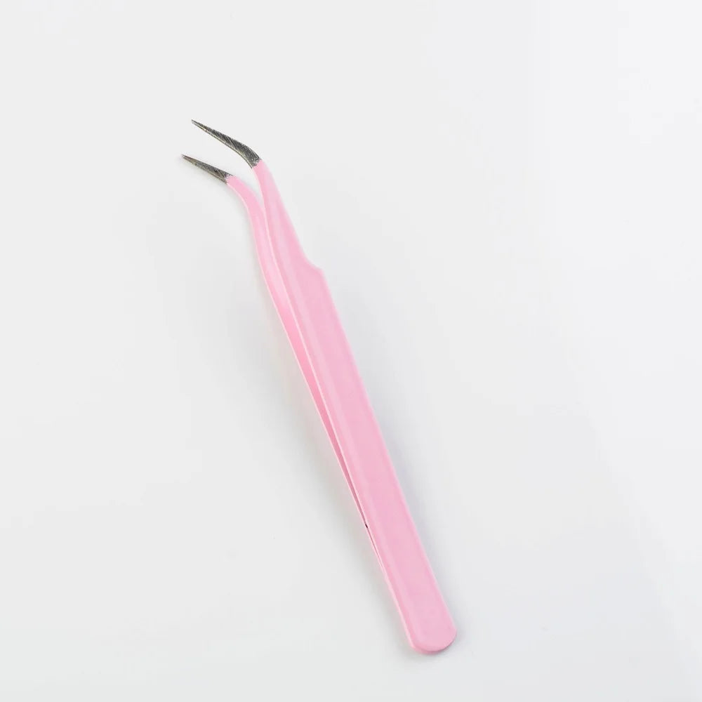 Stainless Steel Eyelash Extension Tweezers Straight & Curved