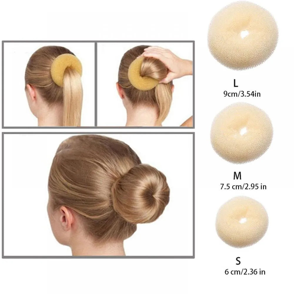 Hair Donut Bun Maker – Foam Sponge Updo Styling Tool Hair Bun Maker PRIMED