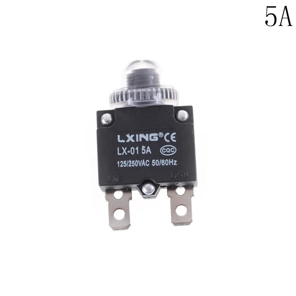 Thermal Circuit Breaker Overload Protector 5A–20A Push Button