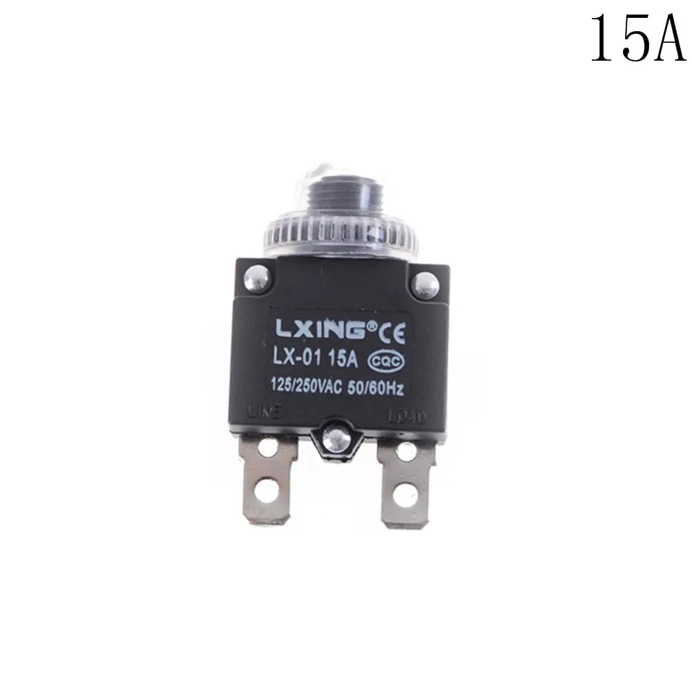 Thermal Circuit Breaker Overload Protector 5A–20A Push Button