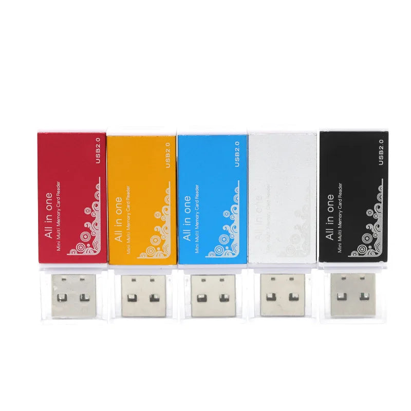 Ceamere 4-in-1 USB 2.0 Aluminum Card Reader – TF SD M2 MS USB Card Reader PRIMED