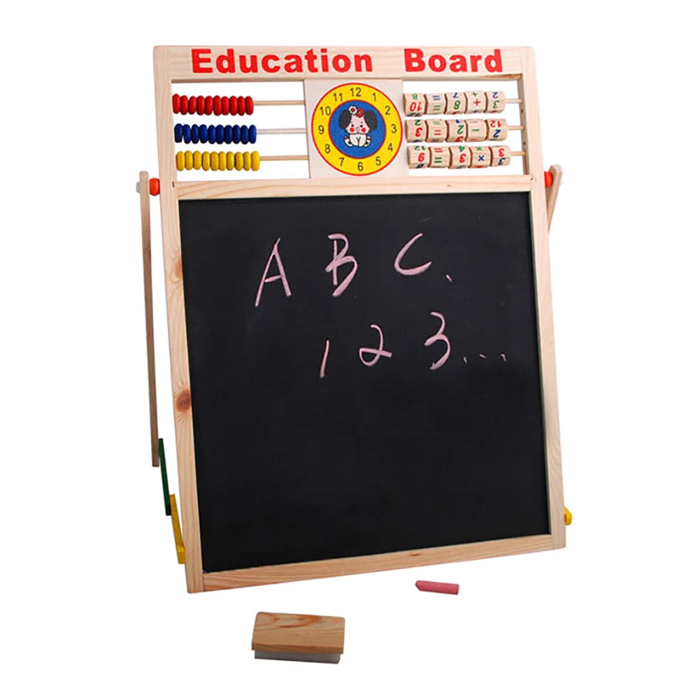 Kids Wooden Magnetic Blackboard Whiteboard & Abacus Toy Set Kids Learning Board PRIMED