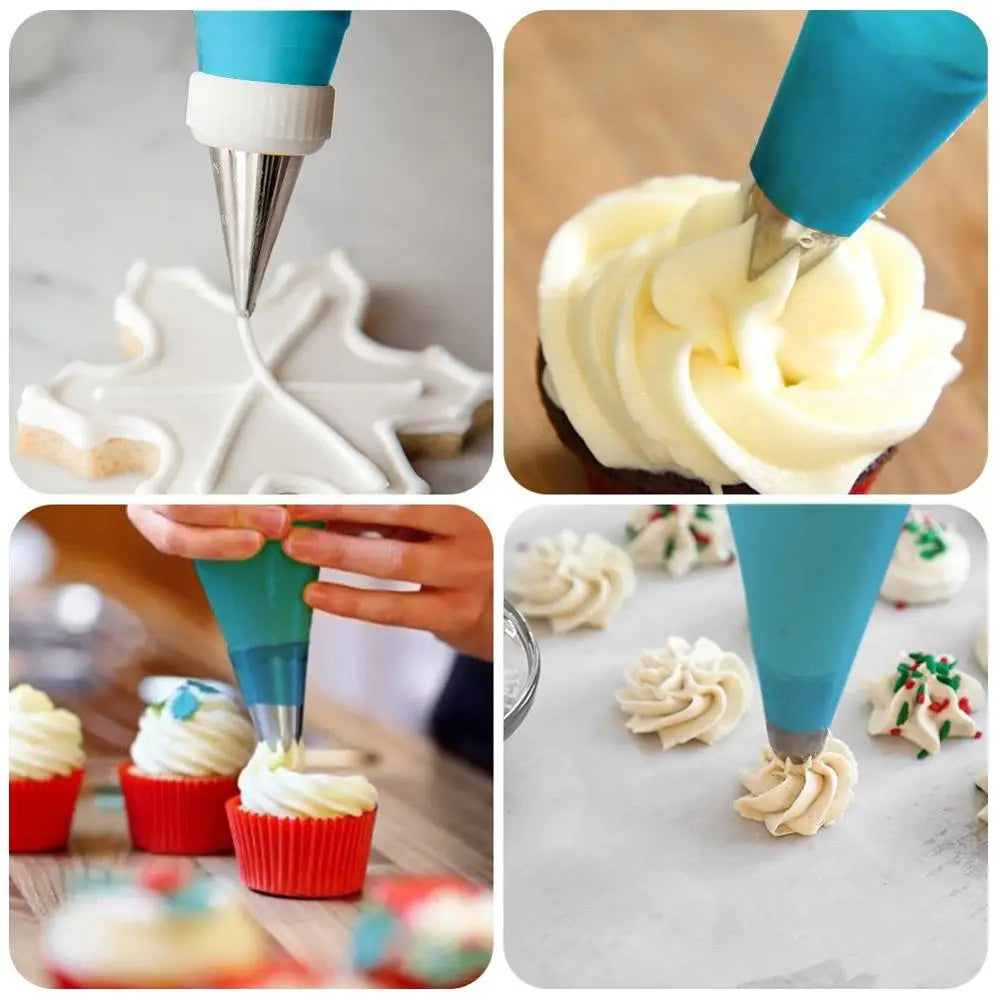 LMETJMA 42-Pc Cake Decorating Kit – 36 Piping Nozzles & Bags Cake Decorating Kit PRIMED