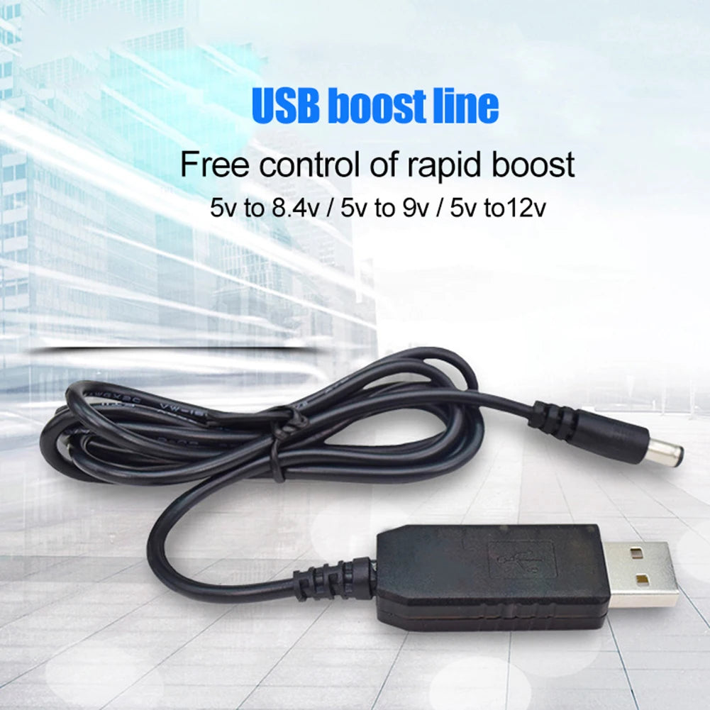 USB 5V to 12V/9V/8.4V Step-Up Power Adapter Cable 5.5x2.1mm Step-Up Power Cable PRIMED