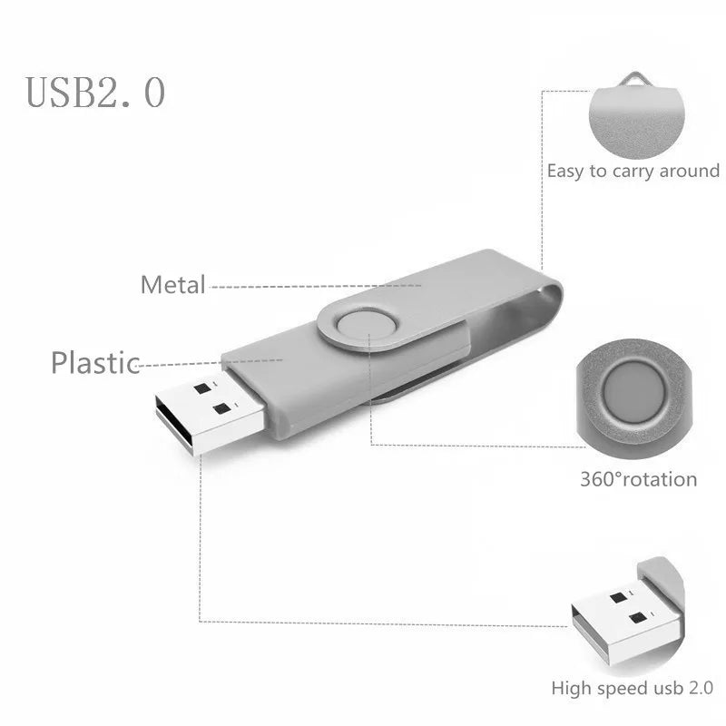 10-Pack USB Flash Drives 4GB–64GB Swivel Pen Drive Memory Stick USB Flash Drive PRIMED