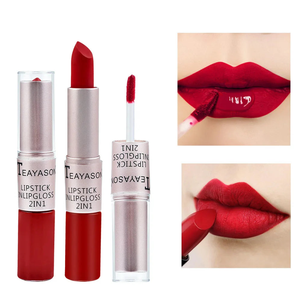 TEAYASON 2-in-1 Matte Liquid Lipstick & Lip Gloss – 12 Colors