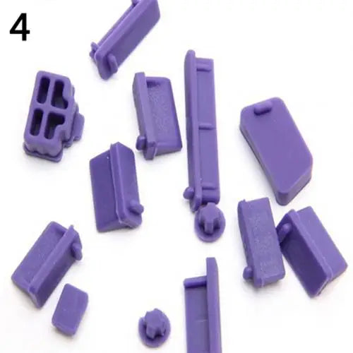 13-Piece Universal Laptop Silicone Dust Plug Port Cover Set Laptop Port Covers PRIMED PURPLE