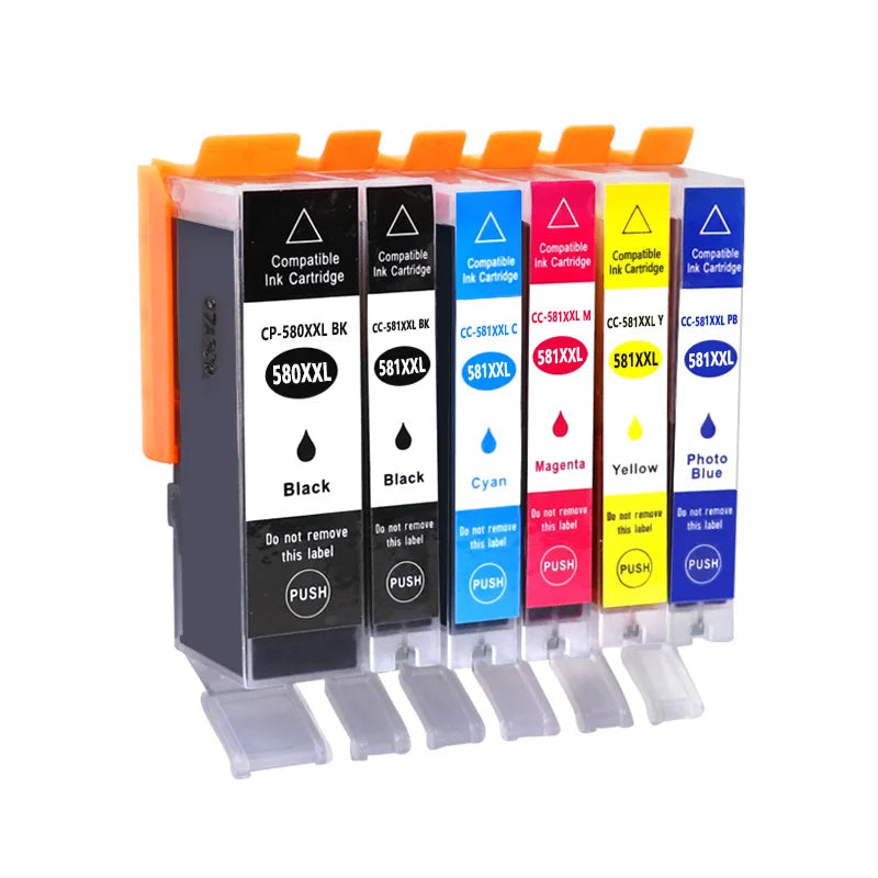 Canon PGI-580XXL CLI-581XXL Ink Cartridges PGBK/BK/C/M/Y Ink Cartridge Set PRIMED