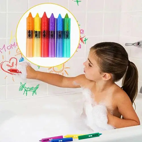 Kids Washable Bath Crayons – 6 Colors | Safe & Easy Clean Bath Crayons Set PRIMED Default Title