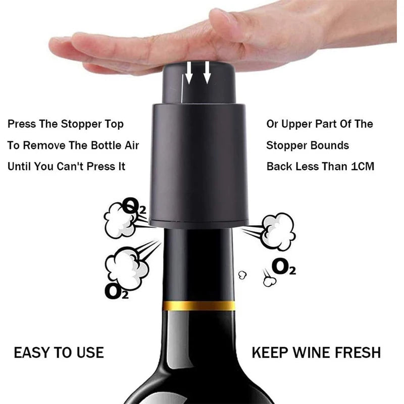 LMETJMA Vacuum Wine Bottle Stopper – Keep Wine Fresh 7 Days Wine Bottle Stopper PRIMED