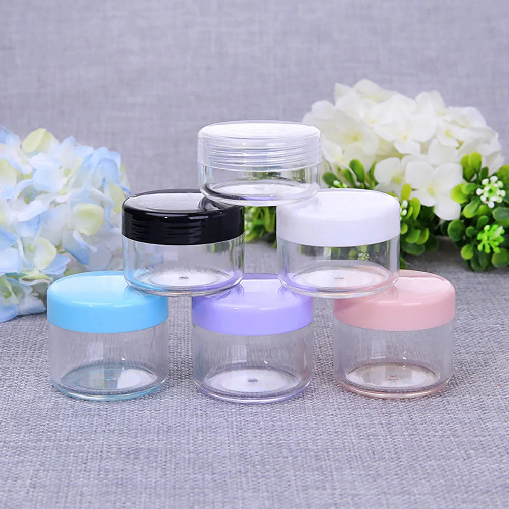 Transparent Acrylic Cosmetic Jar – Travel Makeup & Nail Art Pot