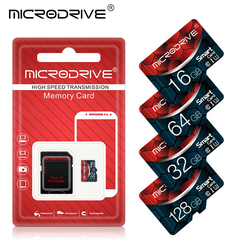 MicroDrive Micro SD Card Class 10 U3 V30 A1 – 4GB to 256GB Micro SD Card PRIMED
