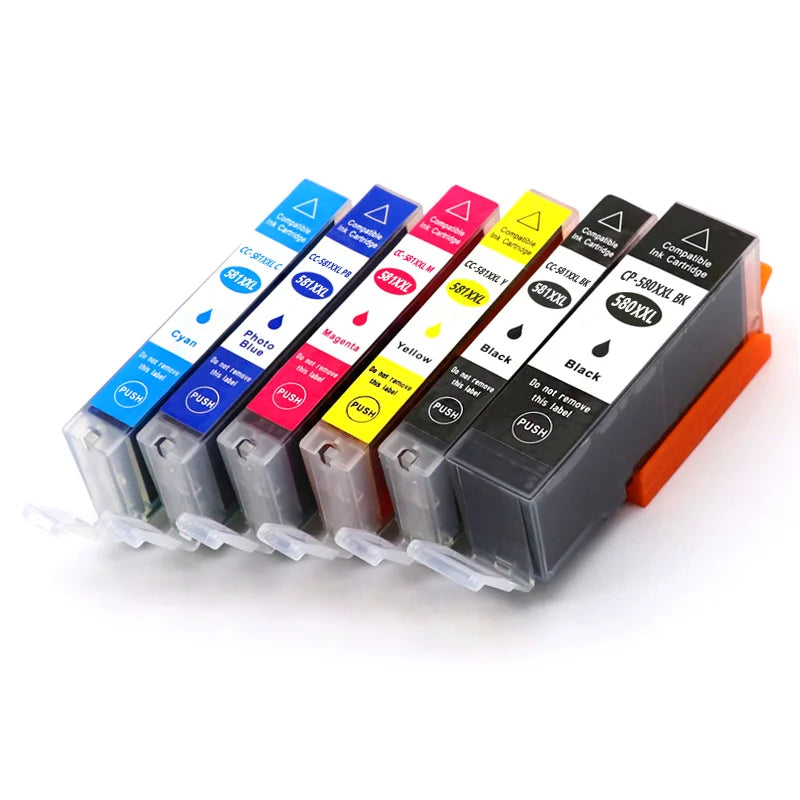 Canon PGI-580XXL CLI-581XXL Ink Cartridges PGBK/BK/C/M/Y Ink Cartridge Set PRIMED
