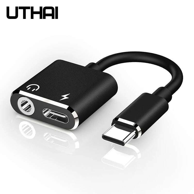 UTHAI T11 USB-C to 3.5mm Audio & Charging Adapter 2-in-1