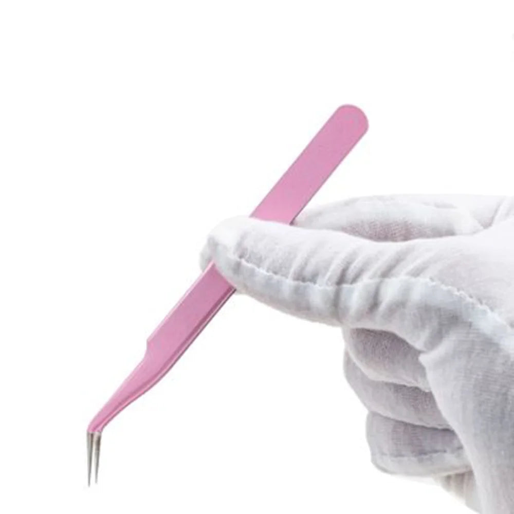 Stainless Steel Eyelash Extension Tweezers Straight & Curved