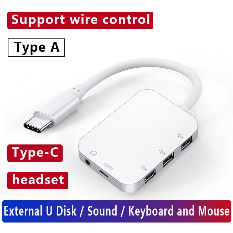UTHAI C08 5-in-1 USB-C Hub Docking Station & Headphone Jack