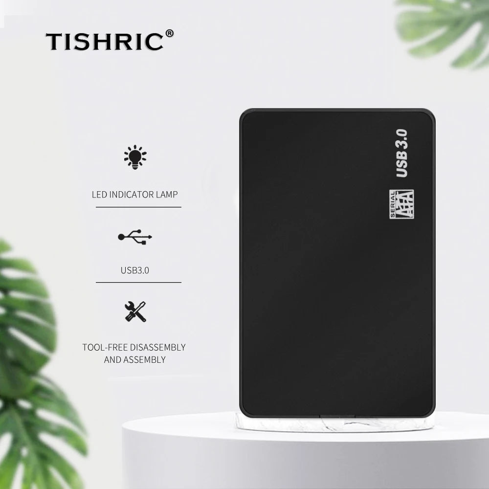 TISHRIC 2.5" HDD Enclosure SATA to USB 3.0 – Up to 8TB HDD Enclosure PRIMED