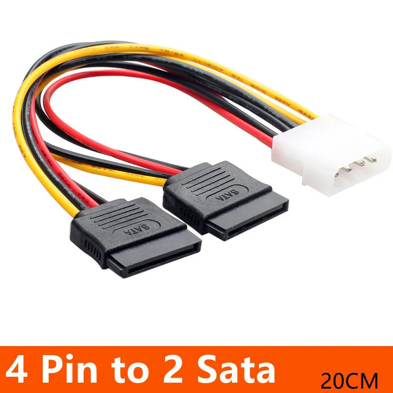Molex IDE to SATA Power Cable Adapter & Splitter – PC HDD SATA Power Cable PRIMED
