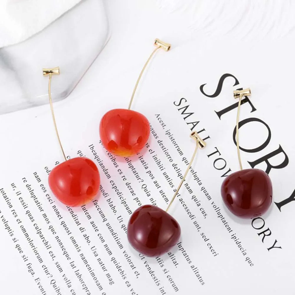 Sweet Cherry Dangle Drop Earrings – Fashion Fruit Jewelry Dangle Earrings PRIMED