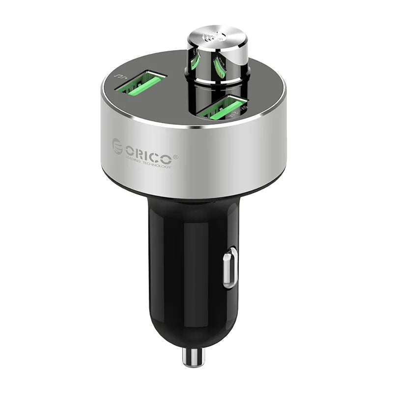 ORICO Dual USB Car Charger with U-Disk & TF Card Reader Dual USB Car Charger PRIMED silver Silver