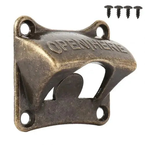 Vintage Bronze Wall-Mounted Zinc Alloy Bottle Cap Opener Wall Bottle Opener PRIMED Red Copper