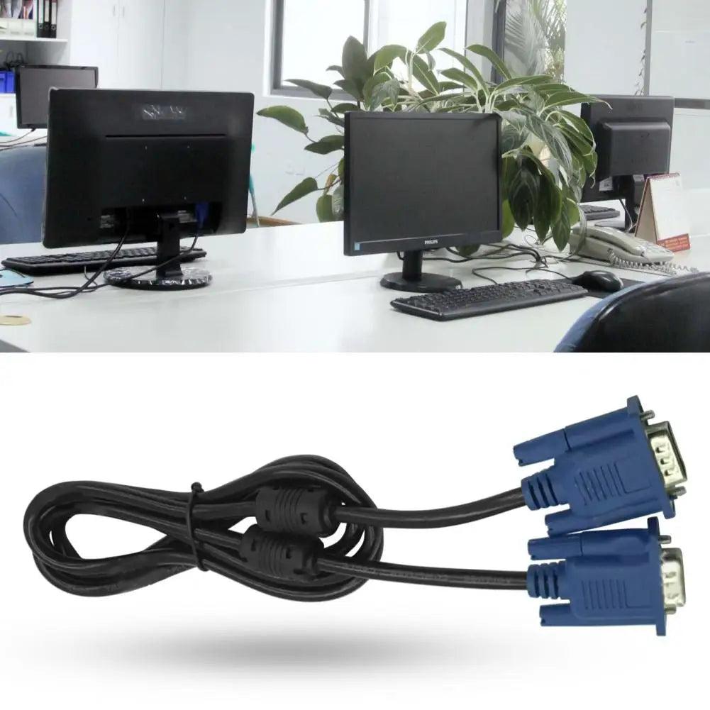 1.5m VGA Male to Male Cable – Monitor, TV & Projector VGA Cable PRIMED