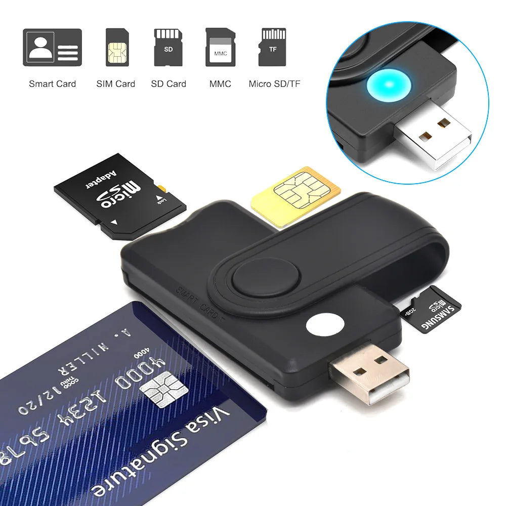 UTHAI USB Smart Card Reader – SIM IC ID EMV SD TF ISO 7816