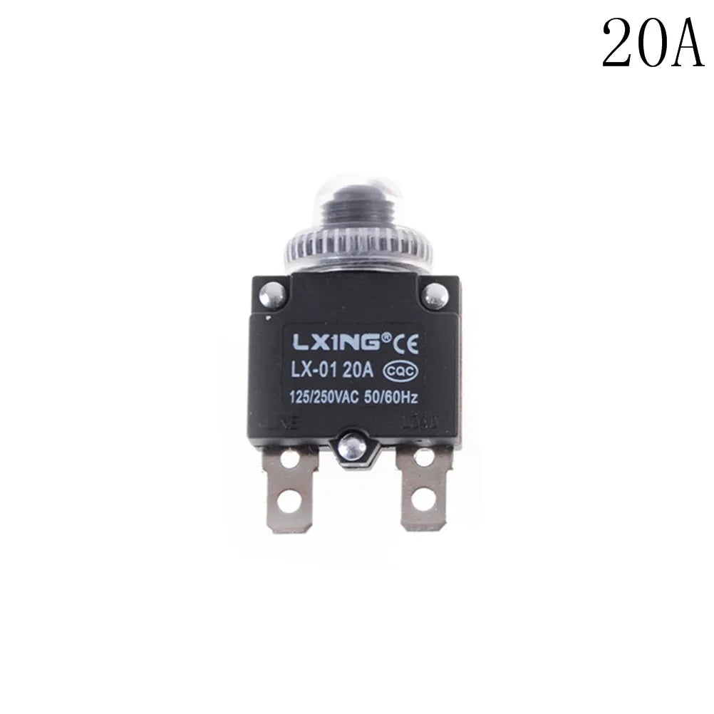Thermal Circuit Breaker Overload Protector 5A–20A Push Button