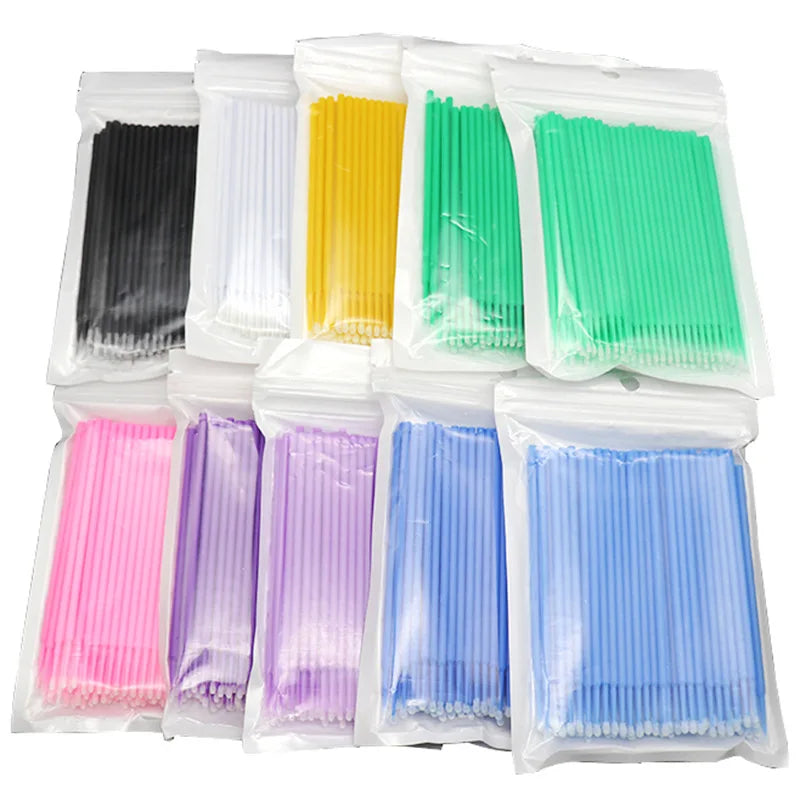 Micro Disposable Eyelash Applicator Brushes – 50/100 Pack Makeup Applicator Brushes PRIMED