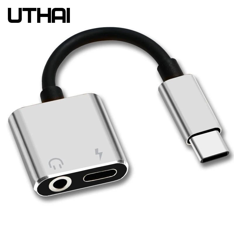UTHAI T11 USB-C to 3.5mm Audio & Charging Adapter 2-in-1