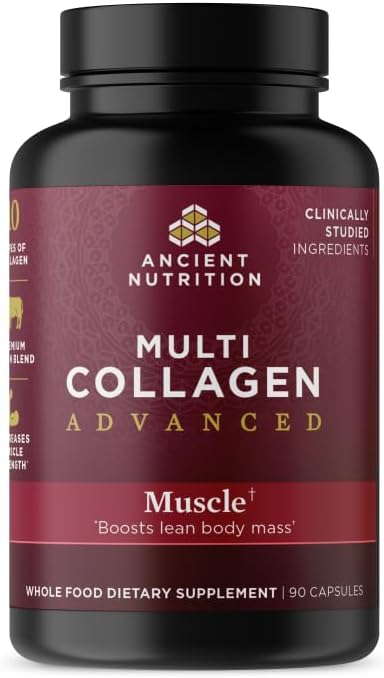 Ancient Nutrition Multi Collagen Advanced Muscle 90 Capsules Collagen Supplement PRIMED