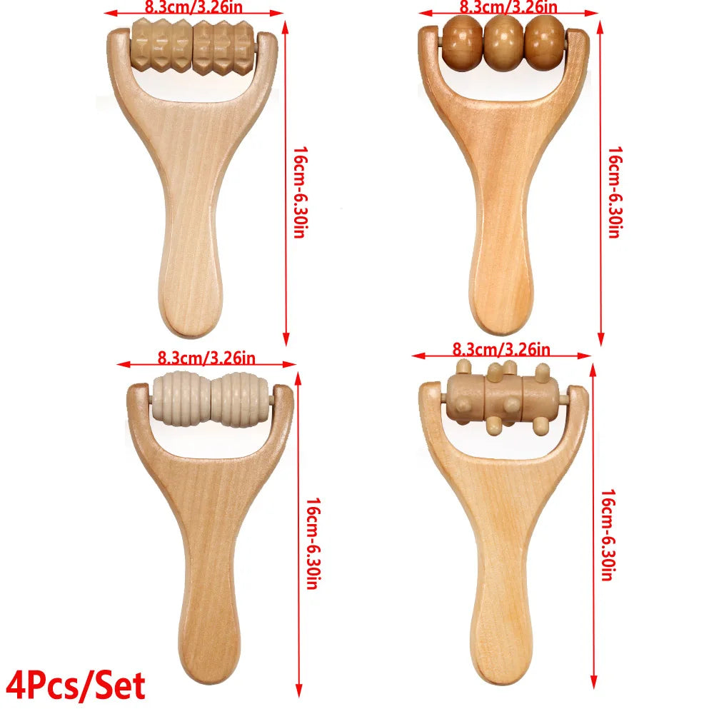 Wooden Massage Roller – Neck, Back & Full Body Massager